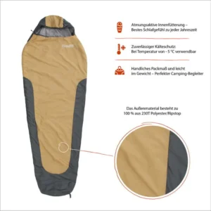 where tomorrow спален чувал 220x80x50cm кари/сив