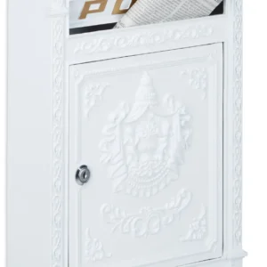 relaxdays Пощенска кутия Антик бяла