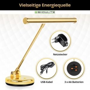 showlite led осветление за пиано, златно гланцово