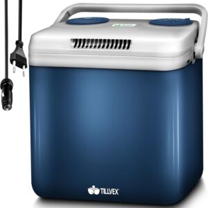 Електрическа хладилна кутия tillvex 32l – 12v/230v, охлаждане и затопляне, синя