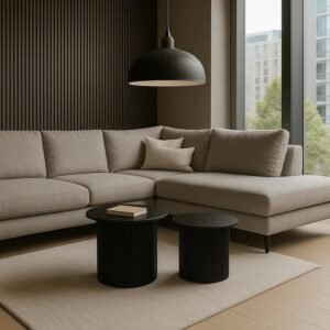 Странични масички с релефна повърхност – черни