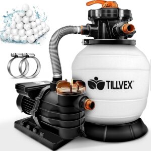 tillvex система за пясъчна филтрация 10 200 л/ч с 800 г филтърни топчета