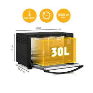 tzs first austria Мини фурна 30 л, многофункционална и просторна