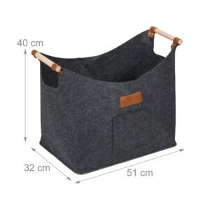 Кошница от филц за дърва