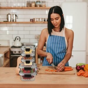 Стъклени съдове с капак в комплект от 12 броя