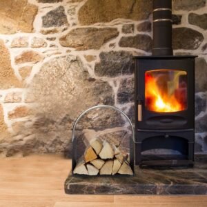 Кошница за дърва за камина, черна