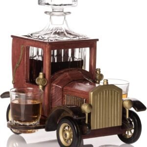 Комплект за уиски „kemstood“ с чаши и поставка във формата на ретро автомобил