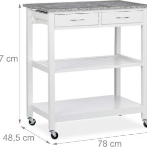 Кухненска количка с 2 чекмеджета relaxdays