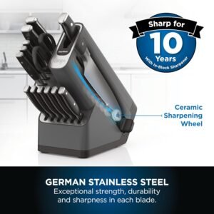 Комплект от 14 ножа ninja staysharp от неръждаема стомана