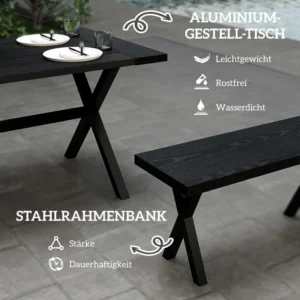 outsunny маса с пейки комплект за бира за 6 души