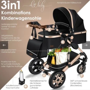 Пълен комплект комбинирана детска количка 3 в 1 kesser®