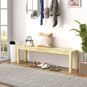 homcom пейка от масивно дърво, 3 местна,